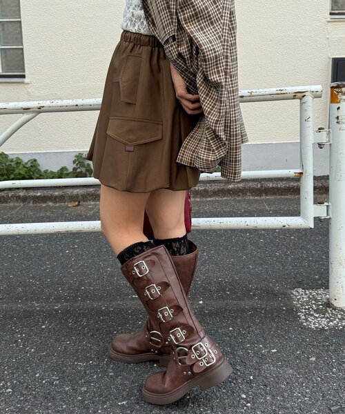 CIAOPANIC（チャオパニック）の「バルーンカーゴミニスカート（スカート・レディース・カーキ/ブラウン/ネイビー・ONE SIZE）」の10枚目の写真