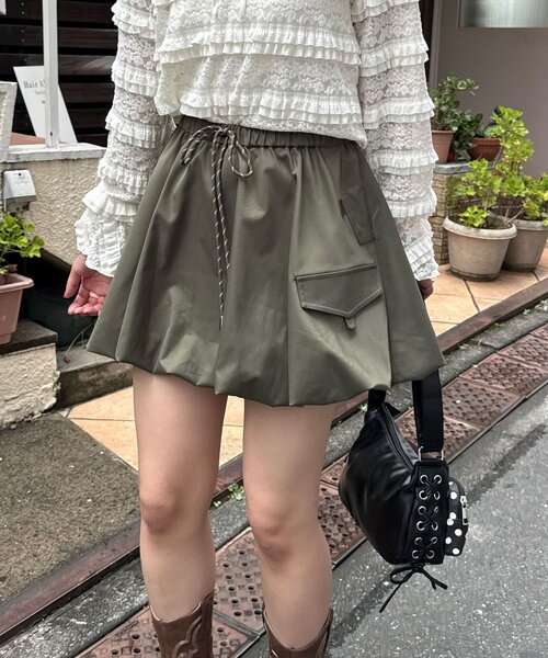 CIAOPANIC（チャオパニック）の「バルーンカーゴミニスカート（スカート・レディース・カーキ/ブラウン/ネイビー・ONE SIZE）」の15枚目の写真