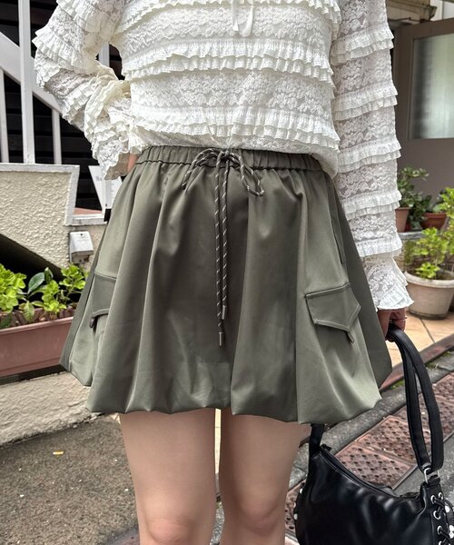 CIAOPANIC（チャオパニック）の「バルーンカーゴミニスカート（スカート・レディース・カーキ/ブラウン/ネイビー・ONE SIZE）」の17枚目の写真