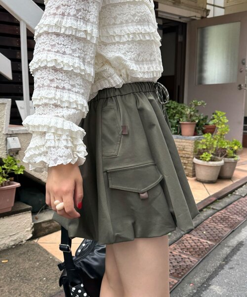 CIAOPANIC（チャオパニック）の「バルーンカーゴミニスカート（スカート・レディース・カーキ/ブラウン/ネイビー・ONE SIZE）」の18枚目の写真