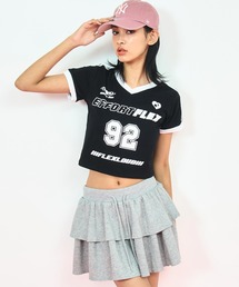 ライン Vネック ゲーミング プリント Tシャツ