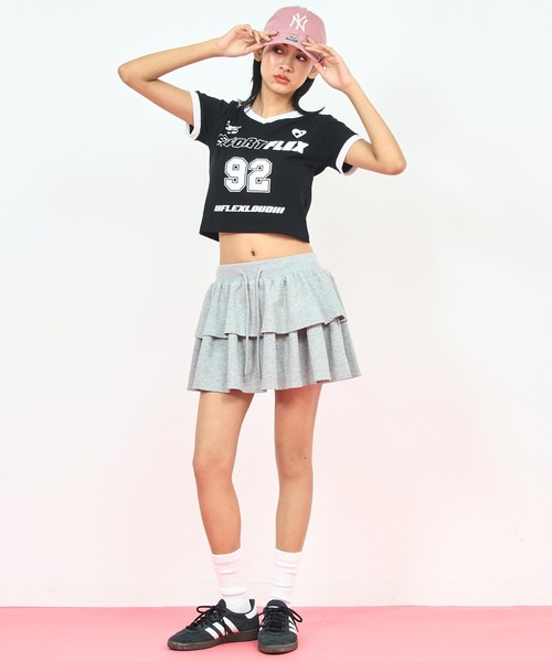 ANAP（アナップ）の「ライン Vネック ゲーミング プリント Tシャツ（Tシャツ/カットソー・レディース・ホワイト/ブラック・FREE）」の11枚目の写真