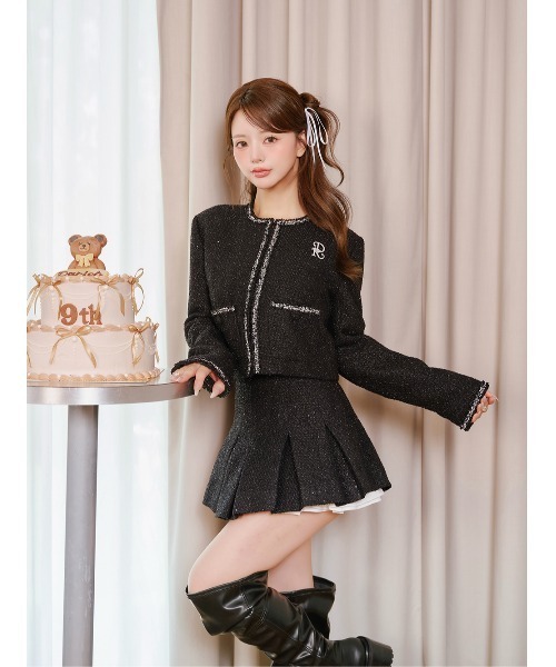 darich スパンコールツイードミニスカート ツイード　ミニスカート スパンコールツイードミニスカート（スカート）｜Darich