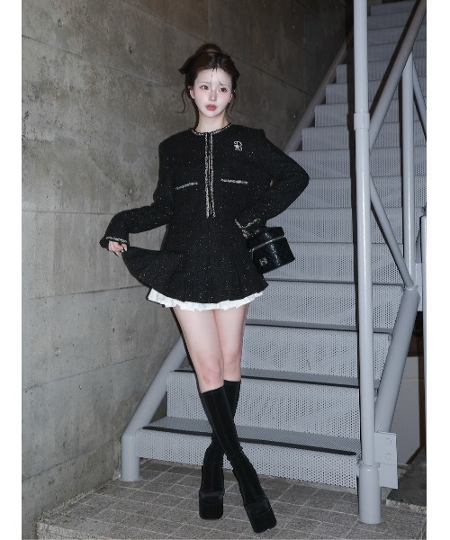 スパンコールツイードミニスカート【Darich】 スパンコールツイードミニスカート（スカート）｜Darich