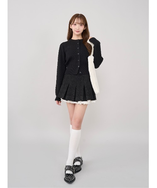 スパンコールツイードミニスカート（スカート）｜Darich