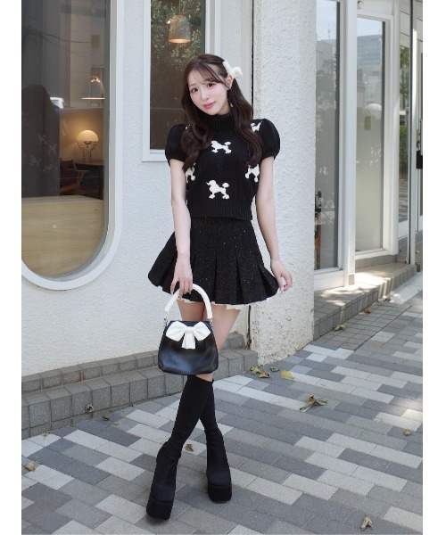 スパンコールツイードミニスカート（スカート）｜Darich