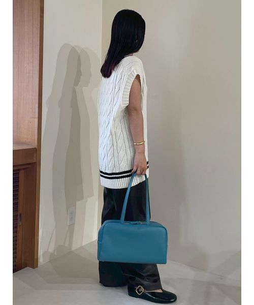 新品タグ付　チルデンニットベスト　水色　Mila Owen チルデンニットベスト(ニット)｜トップス｜Mila Owen（ミラ