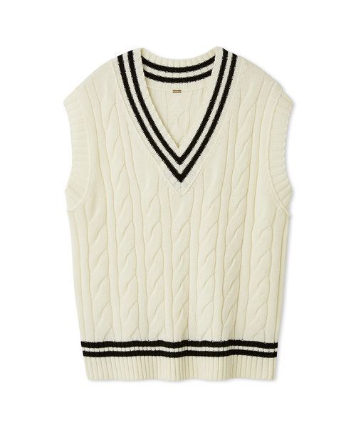 Mila Owen（ミラオーウェン）の「チルデンニットベスト（ベスト・レディース・グレー/アイボリー/ライトブルー・0/1）」の11枚目の写真