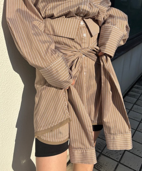 STRIPE SHIRT DETAIL MINI SKIRT（スカート）｜Ameri（アメリ