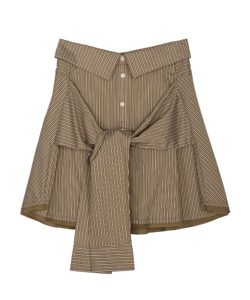 Ameri(アメリ)の「STRIPE SHIRT DETAIL MINI SKIRT(スカート・レディース・ブルー/ブラウン・SMALL/MEDIUM)」の11枚目の写真