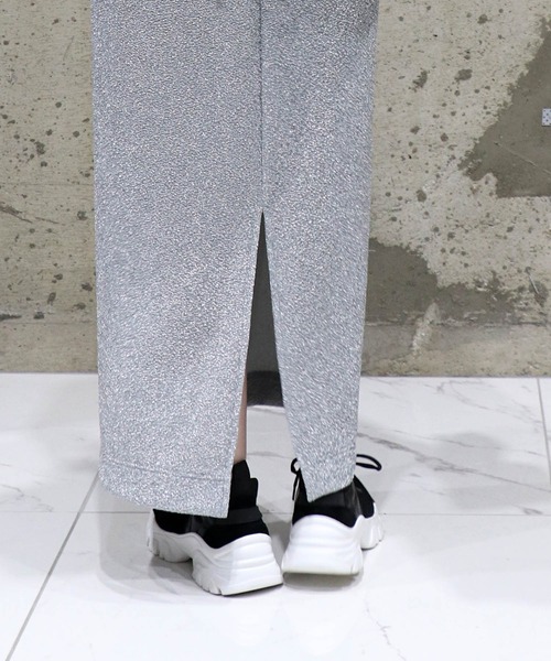 Jines(ジネス)の「シャイニージャージータイトスカート(スカート・レディース・ネイビー/シルバー・38)」の12枚目の写真