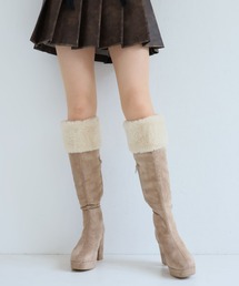 VIVIAN | ふわふわファー厚底プラットフォームロングブーツ(ブーツ)