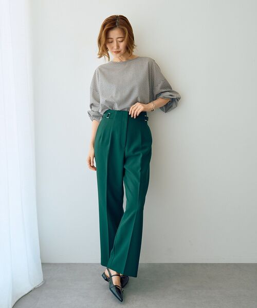 YECCA VECCA（イェッカヴェッカ）の「2wayボリューム袖ブラウス（シャツ/ブラウス・レディース・ライトベージュ/ブルーグリーン/ボルドー/ハウンドトゥース・FREE）」の18枚目の写真