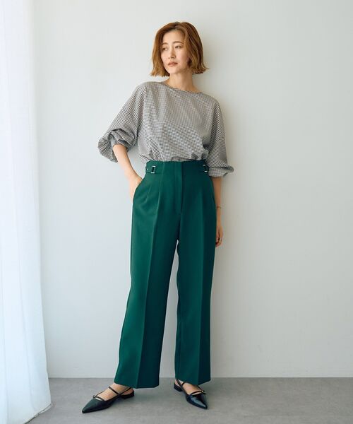 YECCA VECCA（イェッカヴェッカ）の「2wayボリューム袖ブラウス（シャツ/ブラウス・レディース・ライトベージュ/ブルーグリーン/ボルドー/ハウンドトゥース・FREE）」の19枚目の写真