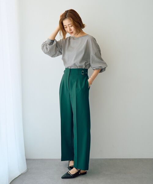 YECCA VECCA（イェッカヴェッカ）の「2wayボリューム袖ブラウス（シャツ/ブラウス・レディース・ライトベージュ/ブルーグリーン/ボルドー/ハウンドトゥース・FREE）」の20枚目の写真