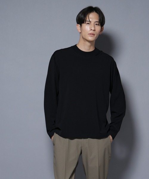 新品未使用NANO UNIVERSE ブラック ゴルフセーター L 14ゲージ ミラノリブ ドライバーズ ニット (手洗い可能)