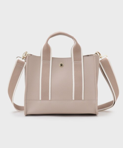 OPAQUE.CLIP（オペークドットクリップ）の「【軽量／2WAY】ラインテープスクエアミドルトートバッグ（トートバッグ・レディース・ベージュ/ブラック/チャコールグレー・00）」の14枚目の写真