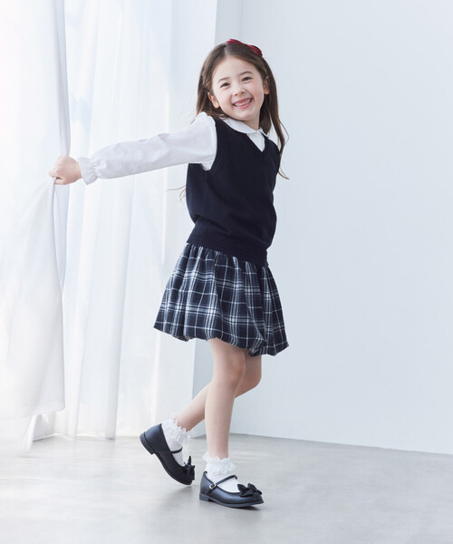 COMME CA ISM(コムサイズム)の「チェック バルーンスカート(スカート・キッズ・ブラック系・150cm/110cm/120cm/130cm/140cm/100cm)」の2枚目の写真