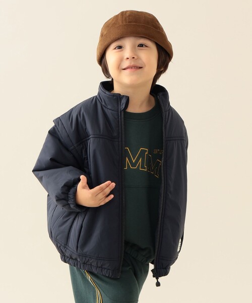 BEAMS mini（ビームスミニ）の「2way スリーブ 中綿 ブルゾン 2025FW（90～140cm）（ブルゾン・キッズ・ネイビー/オリーブ・130/140/90/100/110/120）」の2枚目の写真