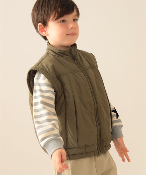 BEAMS mini（ビームスミニ）の「2way スリーブ 中綿 ブルゾン 2025FW（90～140cm）（ブルゾン・キッズ・ネイビー/オリーブ・130/140/90/100/110/120）」の4枚目の写真