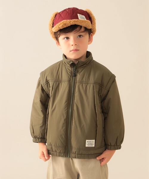 BEAMS mini（ビームスミニ）の「2way スリーブ 中綿 ブルゾン 2025FW（90～140cm）（ブルゾン・キッズ・ネイビー/オリーブ・130/140/90/100/110/120）」の5枚目の写真