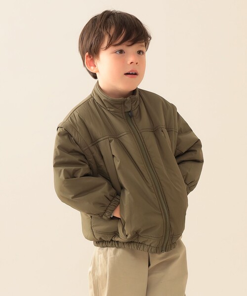 BEAMS mini（ビームスミニ）の「2way スリーブ 中綿 ブルゾン 2025FW（90～140cm）（ブルゾン・キッズ・ネイビー/オリーブ・130/140/90/100/110/120）」の7枚目の写真