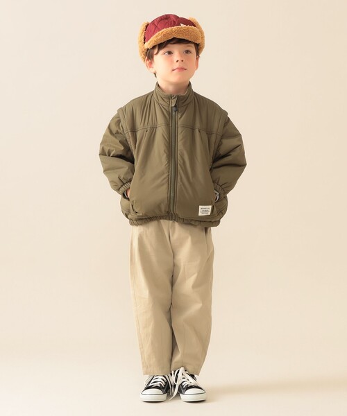 BEAMS mini（ビームスミニ）の「2way スリーブ 中綿 ブルゾン 2025FW（90～140cm）（ブルゾン・キッズ・ネイビー/オリーブ・130/140/90/100/110/120）」の9枚目の写真