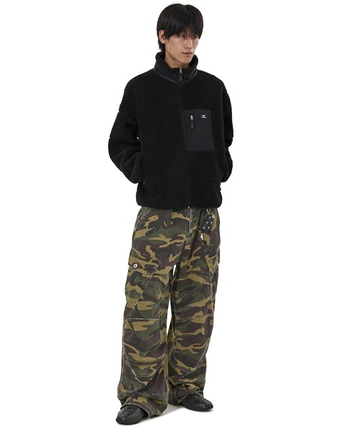 OY(オーワイ)の「『OY/オーワイ』BLOCK POCKET FLEECE JACKET/ブロックポケットフリースジャケット(その他アウター・レディース・ブラック/アイボリー/カモフラージュ・L)」の12枚目の写真