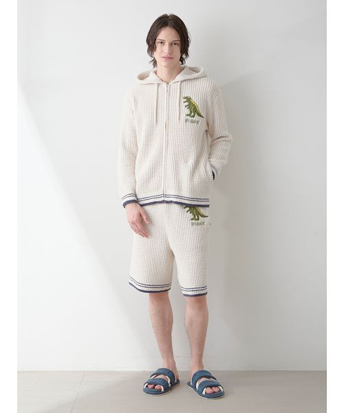 セール】【HOMME】ワッフルダイナソーパーカ（ルームウェア/パジャマ