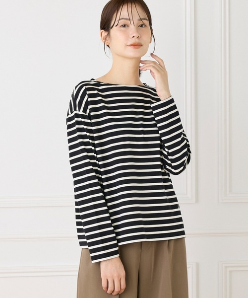 I.T.'S international(イッツインターナショナル)の「ボーダーロングスリーブT(Tシャツ/カットソー・レディース・アイボリー/レッド/ブラック・フリー)」の3枚目の写真