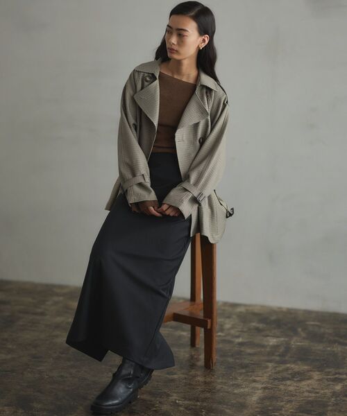 CRAFT STANDARD BOUTIQUE（クラフトスタンダードブティック）の「バイアスIラインスカート◆（スカート・レディース・ブラウン/ブラック/ブラック系その他3・M/L）」の7枚目の写真