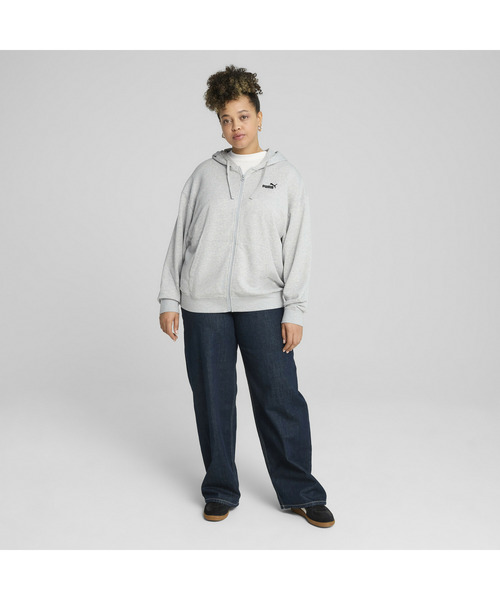 PUMA（プーマ）の「PUMA プーマ ウィメンズ ESS スモール NO.1 ロゴ コンフォート フルジップ フ（パーカー・レディース・ライトグレー/ブラック・SMALL/MEDIUM/LARGE/X-LARGE）」の14枚目の写真