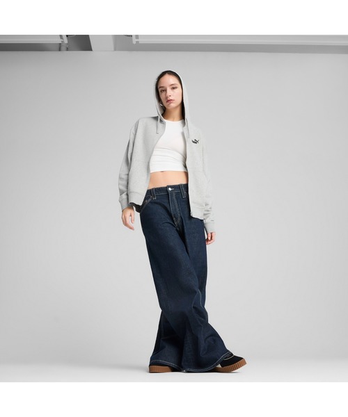 PUMA（プーマ）の「PUMA プーマ ウィメンズ ESS スモール NO.1 ロゴ コンフォート フルジップ フ（パーカー・レディース・ライトグレー/ブラック・SMALL/MEDIUM/LARGE/X-LARGE）」の4枚目の写真