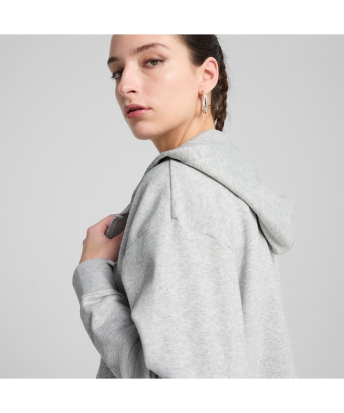PUMA（プーマ）の「PUMA プーマ ウィメンズ ESS スモール NO.1 ロゴ コンフォート フルジップ フ（パーカー・レディース・ライトグレー/ブラック・SMALL/MEDIUM/LARGE/X-LARGE）」の3枚目の写真