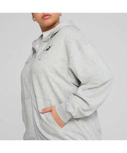 PUMA（プーマ）の「PUMA プーマ ウィメンズ ESS スモール NO.1 ロゴ コンフォート フルジップ フ（パーカー・レディース・ライトグレー/ブラック・SMALL/MEDIUM/LARGE/X-LARGE）」の6枚目の写真