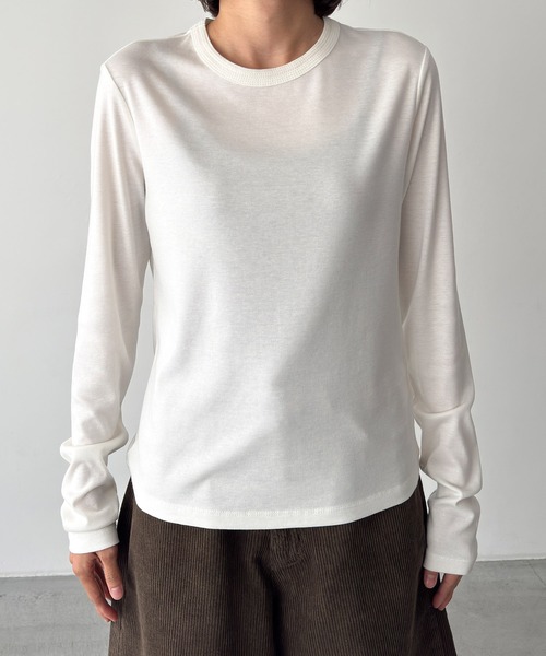 CANAL JEAN（キャナルジーン）の「El mar　ステッチクルーロンT（Tシャツ/カットソー・レディース・グレー/チャコールグレー/ホワイト・ONE SIZE）」の8枚目の写真