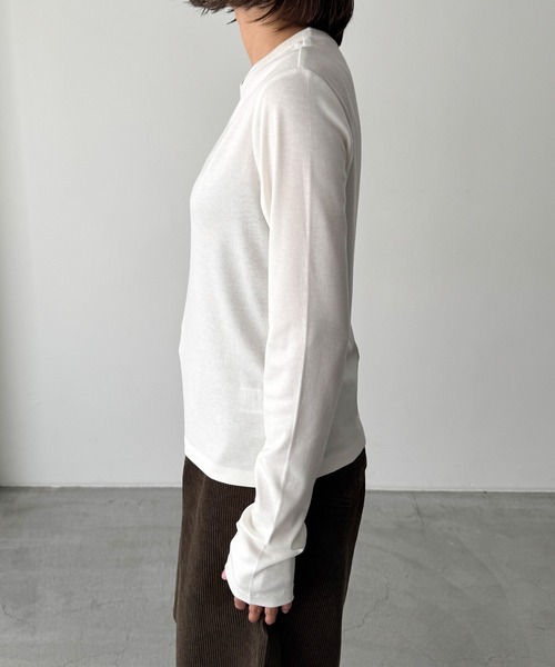 CANAL JEAN（キャナルジーン）の「El mar　ステッチクルーロンT（Tシャツ/カットソー・レディース・グレー/チャコールグレー/ホワイト・ONE SIZE）」の9枚目の写真