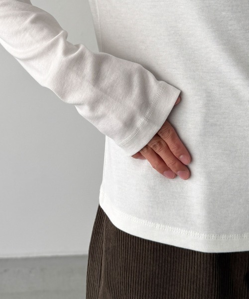 CANAL JEAN（キャナルジーン）の「El mar　ステッチクルーロンT（Tシャツ/カットソー・レディース・グレー/チャコールグレー/ホワイト・ONE SIZE）」の12枚目の写真