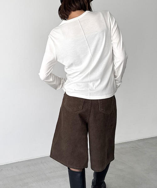 CANAL JEAN（キャナルジーン）の「El mar　ステッチクルーロンT（Tシャツ/カットソー・レディース・グレー/チャコールグレー/ホワイト・ONE SIZE）」の13枚目の写真