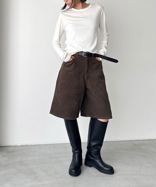 CANAL JEAN（キャナルジーン）の「El mar　ステッチクルーロンT（Tシャツ/カットソー・レディース・グレー/チャコールグレー/ホワイト・ONE SIZE）」の14枚目の写真