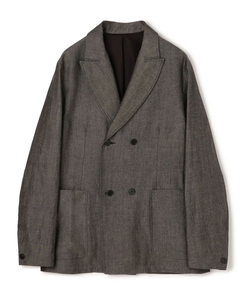 セール】ウールリネンコットン ダブルブレステッド 4Bジャケット