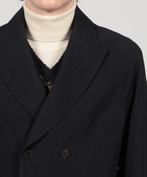 セール】ウールリネンコットン ダブルブレステッド 4Bジャケット