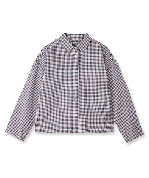 LA MARINE FRANCAISE(マリン フランセーズ)の「ラウンドカラーチェックシャツ(シャツ/ブラウス・レディース・ブラウン・FREE)」の4枚目の写真