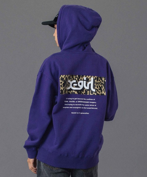 LEOPARD BOX ZIP UP SWEAT HOODIE（パーカー）｜X-girl