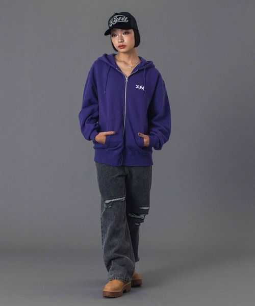 LEOPARD BOX ZIP UP SWEAT HOODIE（パーカー）｜X-girl（エックス