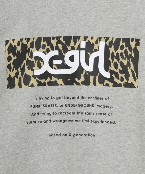 X-girl（エックスガール）の「LEOPARD BOX ZIP UP SWEAT HOODIE（パーカー・レディース・パープル/アッシュ/ブラック・S/M）」の16枚目の写真