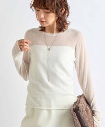 RIVE DROITE | 【ニュアンスをプラス】カシミヤ混ウールシアークルーニット(ニット/セーター)