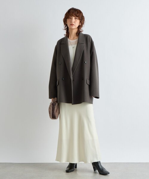 RIVE DROITE（リヴドロワ）の「【ニュアンスをプラス】カシミヤ混ウールシアークルーニット（ニット/セーター・レディース・グレー/オフホワイト/ピンク・FREE）」の5枚目の写真