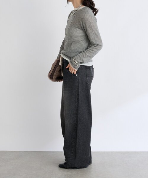 RIVE DROITE（リヴドロワ）の「【ニュアンスをプラス】カシミヤ混ウールシアークルーニット（ニット/セーター・レディース・グレー/オフホワイト/ピンク・FREE）」の9枚目の写真