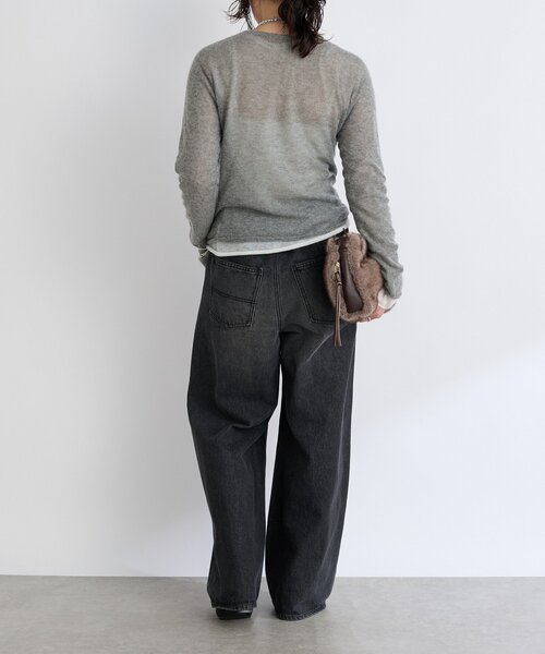 RIVE DROITE（リヴドロワ）の「【ニュアンスをプラス】カシミヤ混ウールシアークルーニット（ニット/セーター・レディース・グレー/オフホワイト/ピンク・FREE）」の10枚目の写真